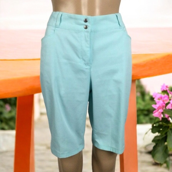 ADIDAS Blue Bermuda Shorts Size 10 - Picture 1 of 8